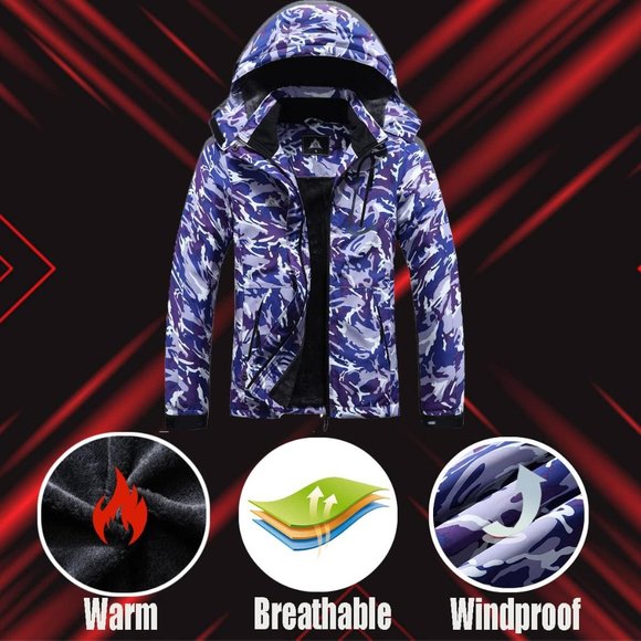 Women's Plus Size Warm Winter Coat Hooded Waterproof Ski Jacket Mountain‎ - Picture 1 of 6